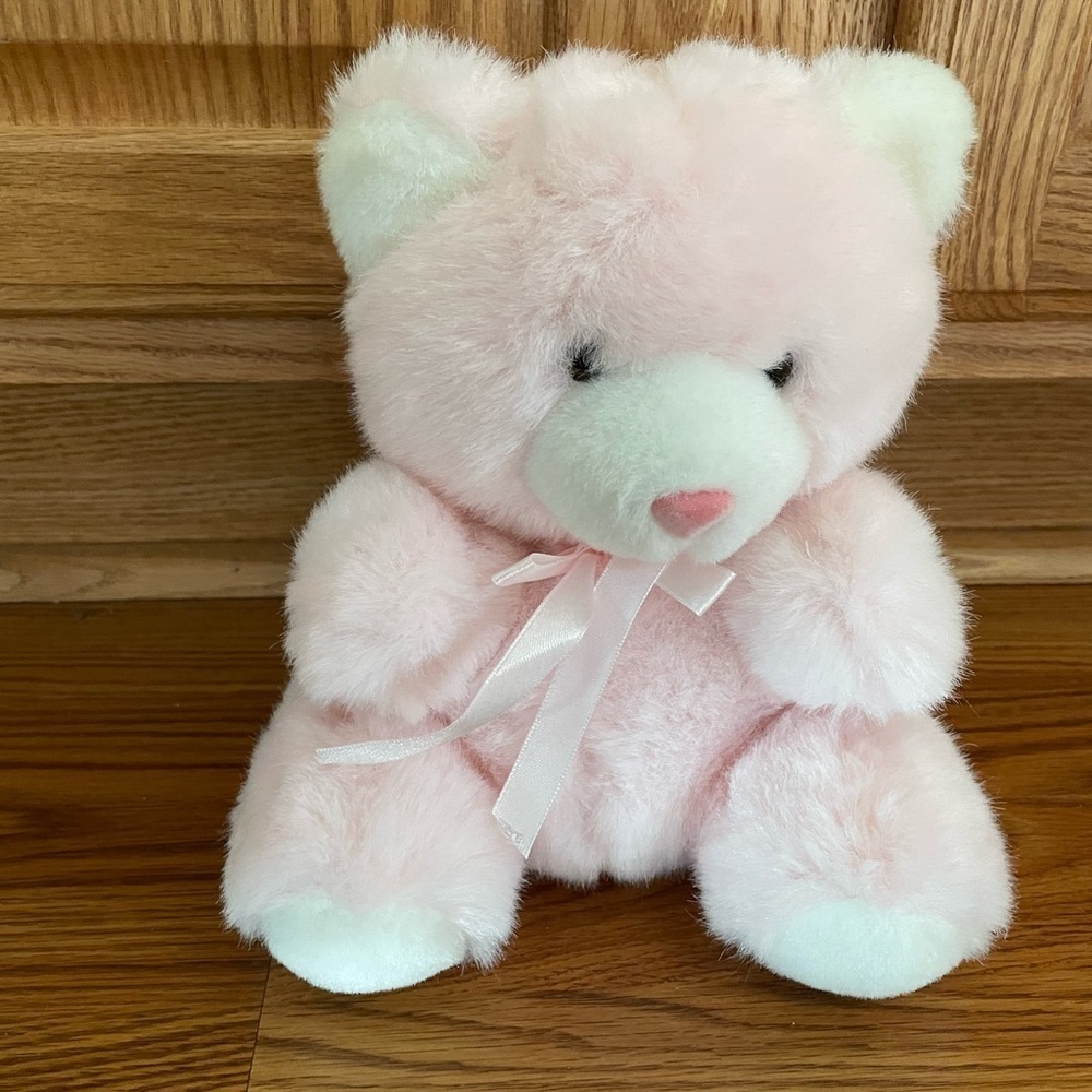 Pandder Pink Valentines Day Teddy Bear Stuffed Plush Animal Toy 9” NWOT